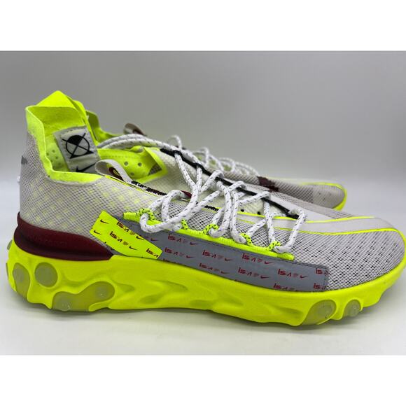 Nike React ISPA Sneakers Platinum Volt Running Shoes CT2692 002 Men's Size 9 - Picture 1 of 12
